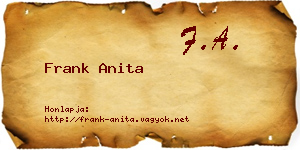 Frank Anita névjegykártya