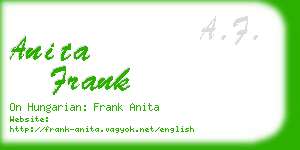 anita frank business card